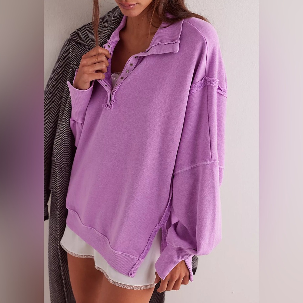 Free People We The Free Camden Henley Bubble Tea NWT - Picture 4 of 6